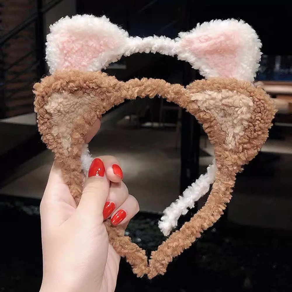 Женская плюшевая повязка на голову с кошачьими ушками | Детская одежда и обувь