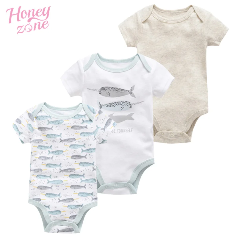Боди для маленьких мальчиков и девочек Honeyzone хлопковая одежда с коротким рукавом