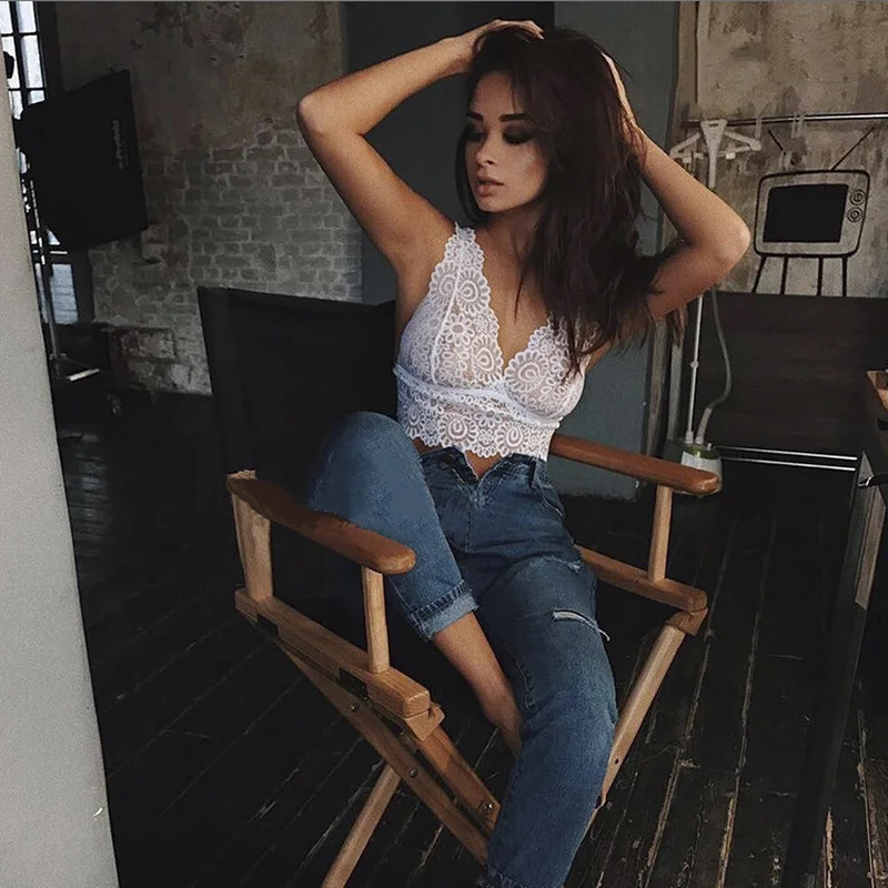 Женский комплект нижнего белья белый бесшовный кружевной с бюстгальтером пуш-ап