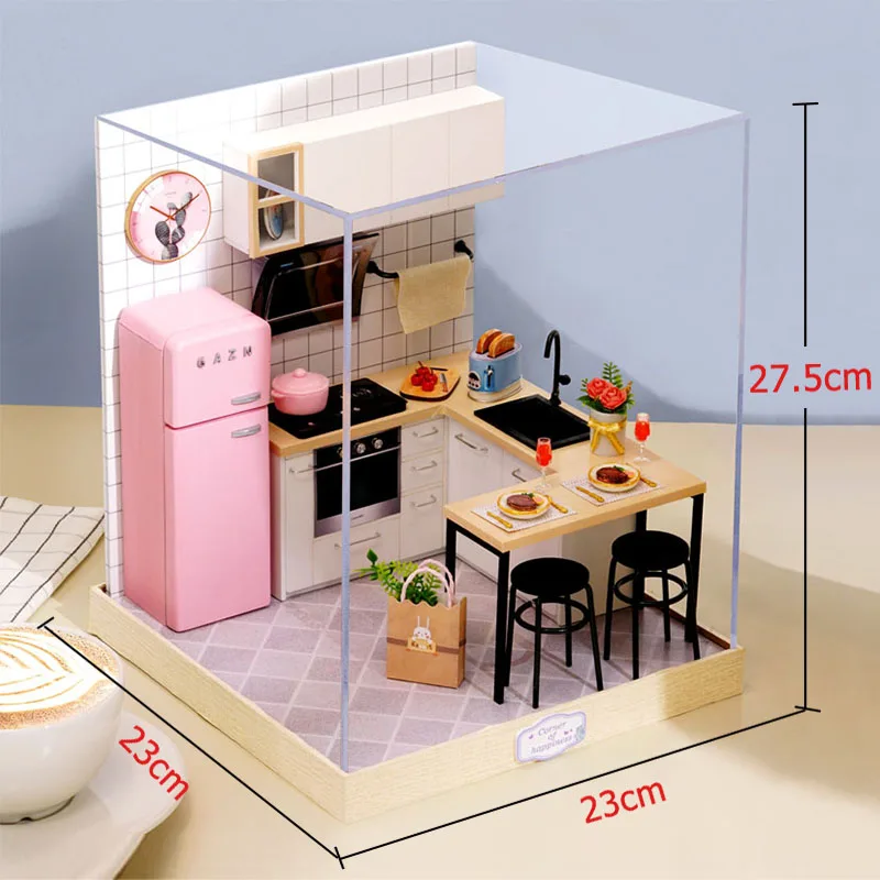 BT027 Милые 3D миниатюры кукольный домик Сделай Сам Строительная мебель деревянный кукольный дом игрушки для детей подарки на день рождения Каса мир семян BT027 - Цвет: BT027