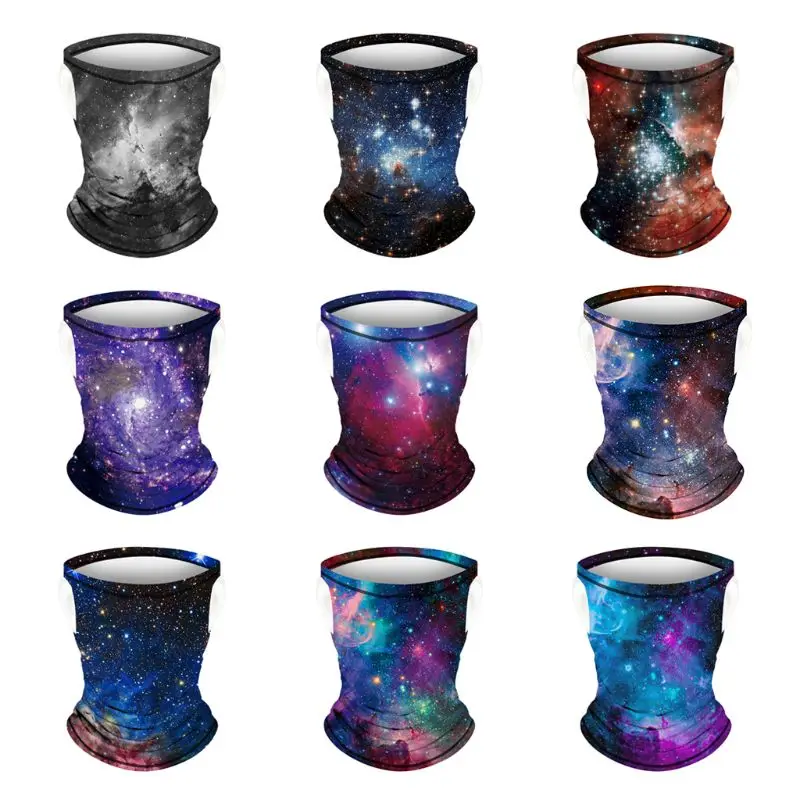 

2020 Unisex Outdoor Sport Magic Seamless Bandana Scarf Universe Starry Sky Digital Print Neck Gaiter Hanging Ears Face Cover