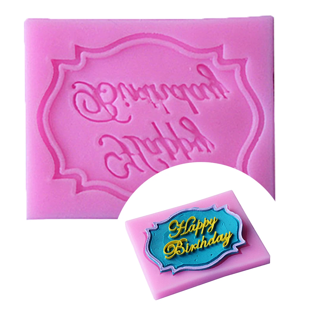 Высокое качество с днем рождения письмо форма силиконовая шоколадный помадка DIY