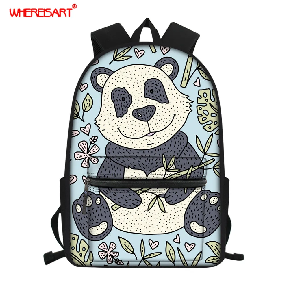 

Детский Школьный рюкзак с принтом панды и бамбука