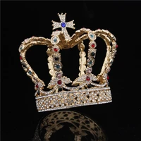 fashion gold bride diadem royal queen king bridal crown prom wedding tiaras and crowns hair jewelry pageant head ornaments