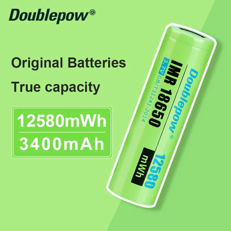 Высококачественная Оригинальная батарея Doublepow 18650 3 7 v 3400mAh/12580mWh перезаряжаемая