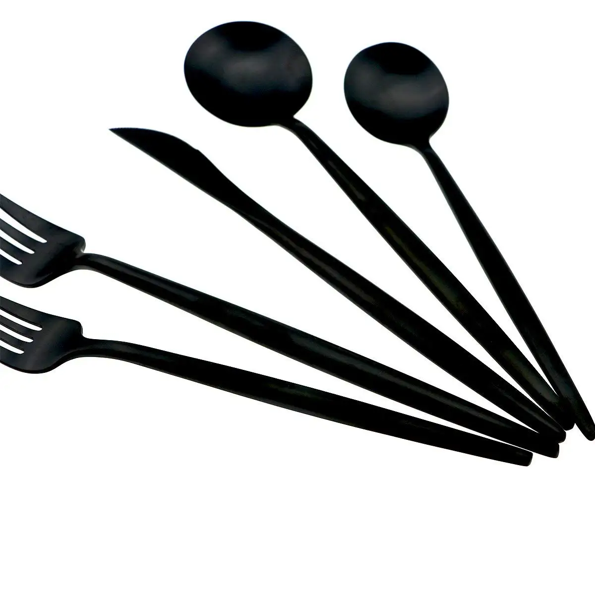 Матовый черный набор посуды из нержавеющей стали 304 Обеденный нож салатная вилка