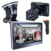 5inch folding baby child car seat mirror 360%c2%b0adjustable infants safety back seat monitor with night vision camera