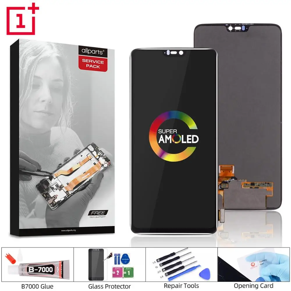 AMOLED Дисплей для Oneplus 6 LCD в сборе с тачскрином Оригинал 6.28'' черный|Экраны для