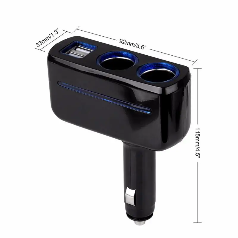 Фото Универсальный разветвитель автомобильного прикуривателя 12 24 В 2 USB Универсальный разветвитель автомобильного прикуривателя 12 24 В 2 USB