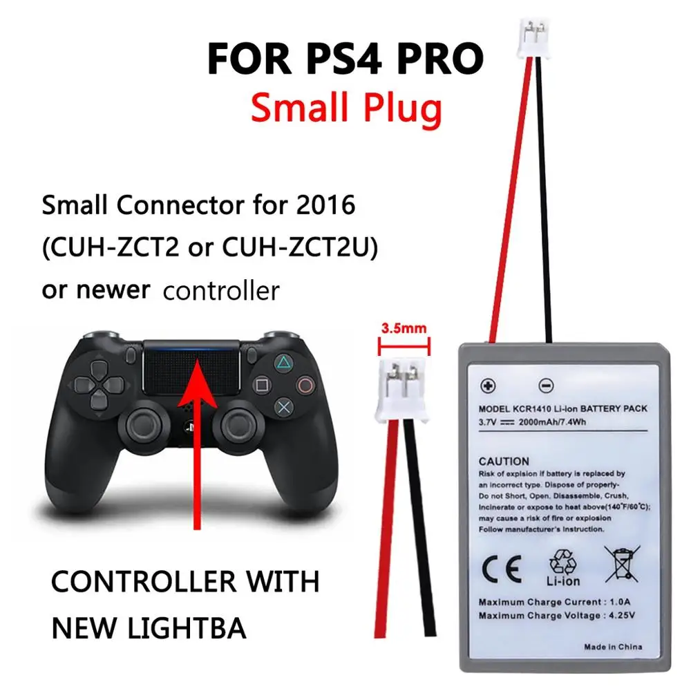 3x KCR1410 Батарея (2000 мАч) для Sony PS4 Pro тонкий второго поколения Bluetooth гарнитура