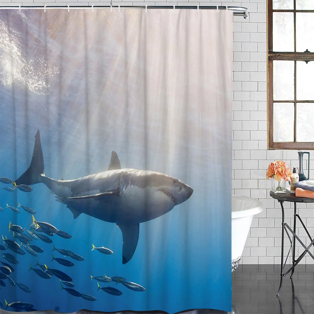 Морская Акула Ванная комната душа Шторы s ткань Душ Аксессуары для ванной | Дом и