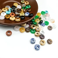 510mm natural stone quartz crystal round big hole bead abacus bead pendant diy jewelry making earrings necklace bracelet 5pcs