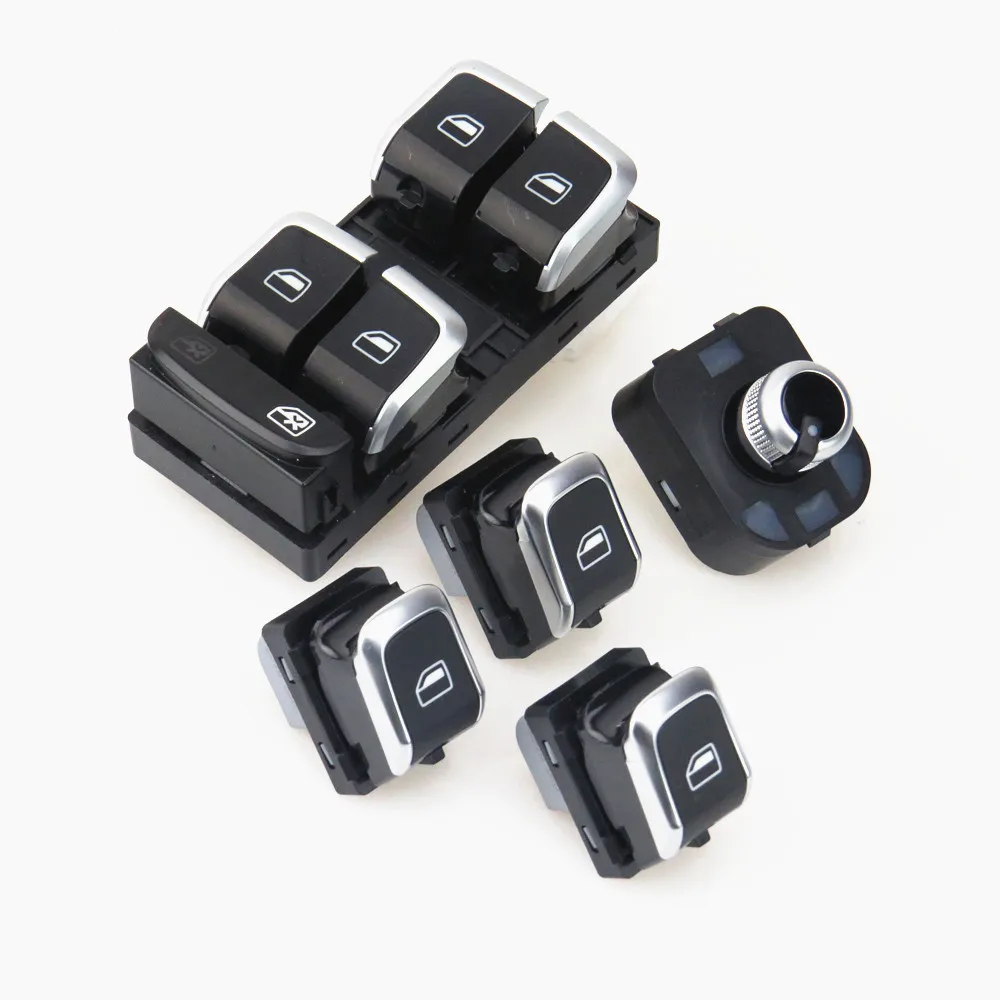 TUKE Electric Car Window Glass Control Button Switch &amp Side Mirror Knob Set For A4 S4 Q5 A5 8KD 959 851 A 4GD 565 | Автомобили и