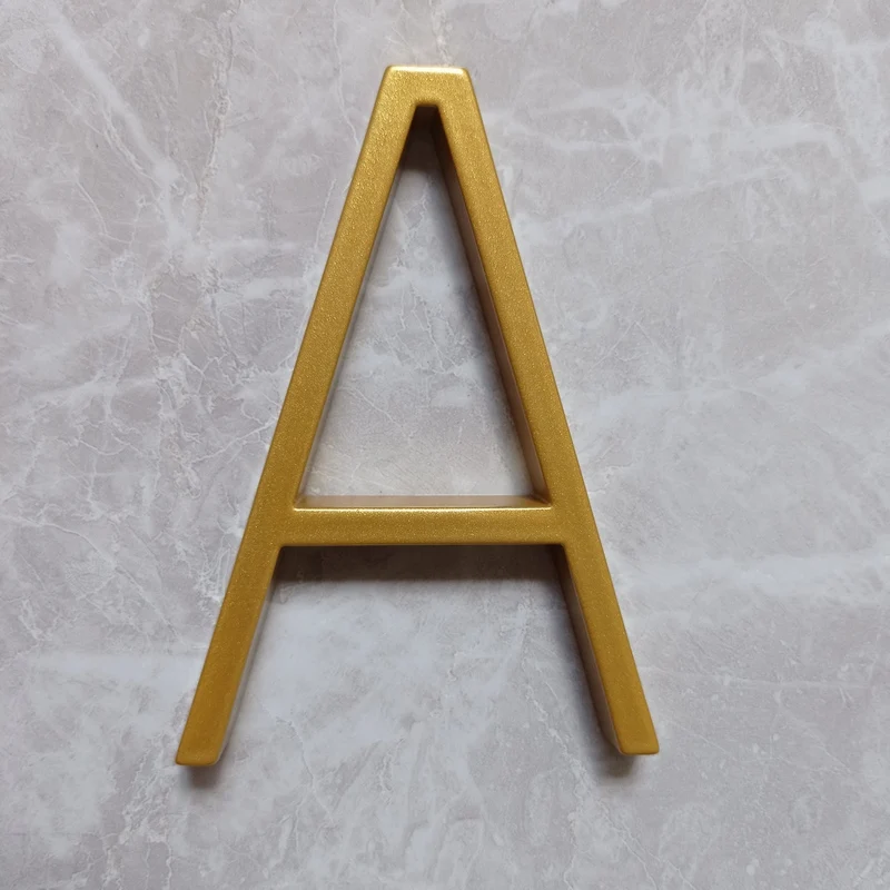 

125mm Golden Floating Modern House Number Gold Door Home Address Numbers for House Digital Outdoor Sign Plates 5 In. #A