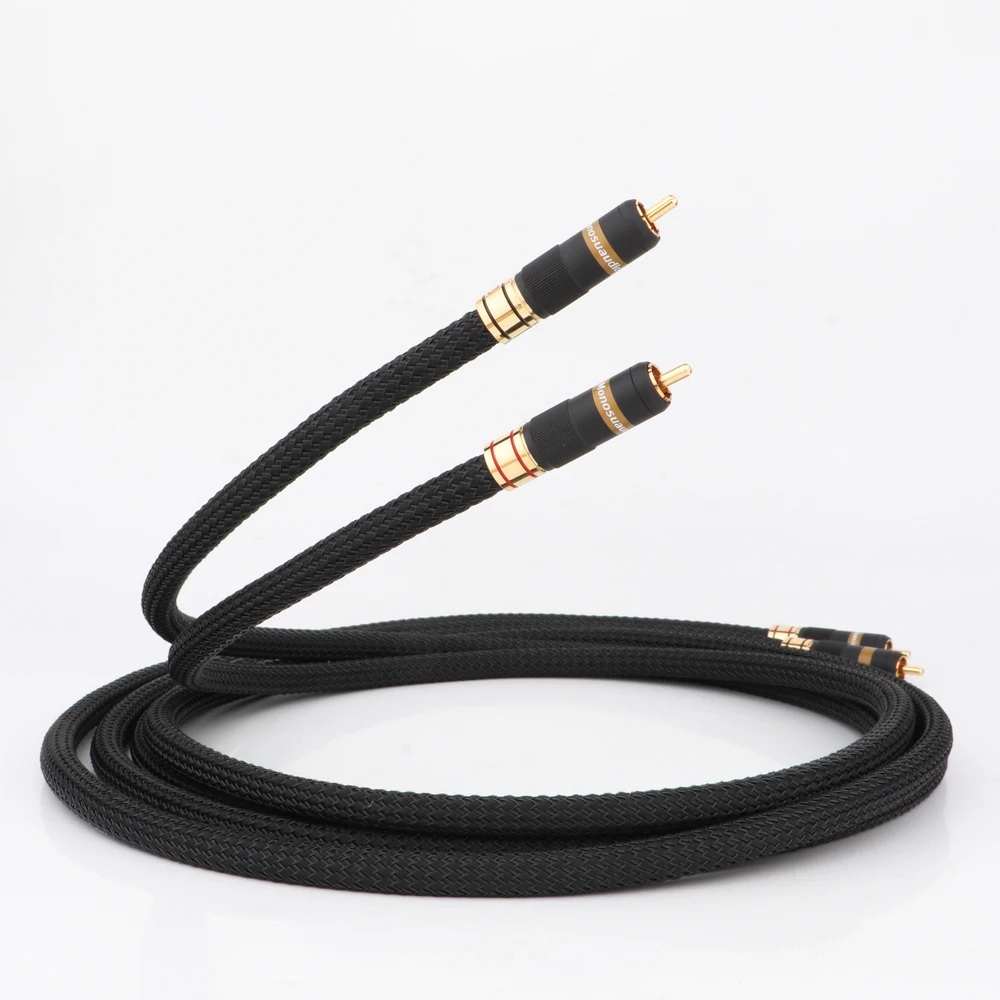 Pair A202R HiFi Audio RCA Male to RCA Male Signal Cable Audiophile RCA Interconnect Mic Wire 2RCA Interconnect Digital Cable