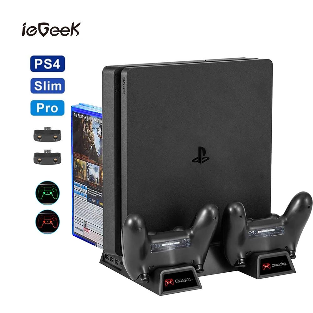 Вертикальная подставка для PS4/Pro/Slim многофункциональный охлаждающий вентилятор