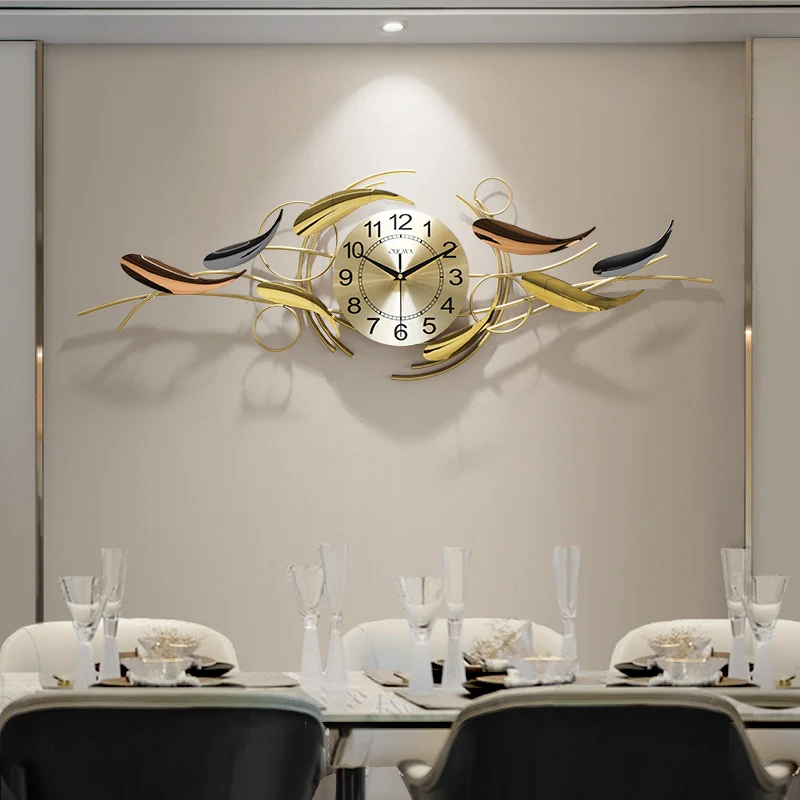 Large Creative Nordic Wall Clock Living Room Iron Gold Creative Luxury Wall Clock Kitchen Orologio Da Parete Wall Decoration