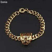 donia jewelry european and american fashion luxury green eye leopard necklace with aaa zircon necklace bracelet set exaggerated