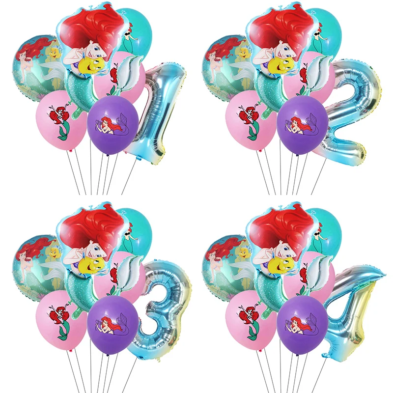 7 шт. фольгированные воздушные шары Русалка Ариэль | Дом и сад