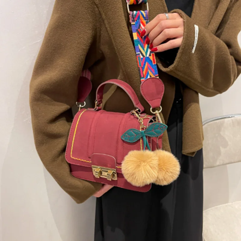 

Autumn Winter Retro new Frosted PU Shoulder Bag New Female Crossbody Bag bag Ladies fashion Versatile Messenger Bag Handbag