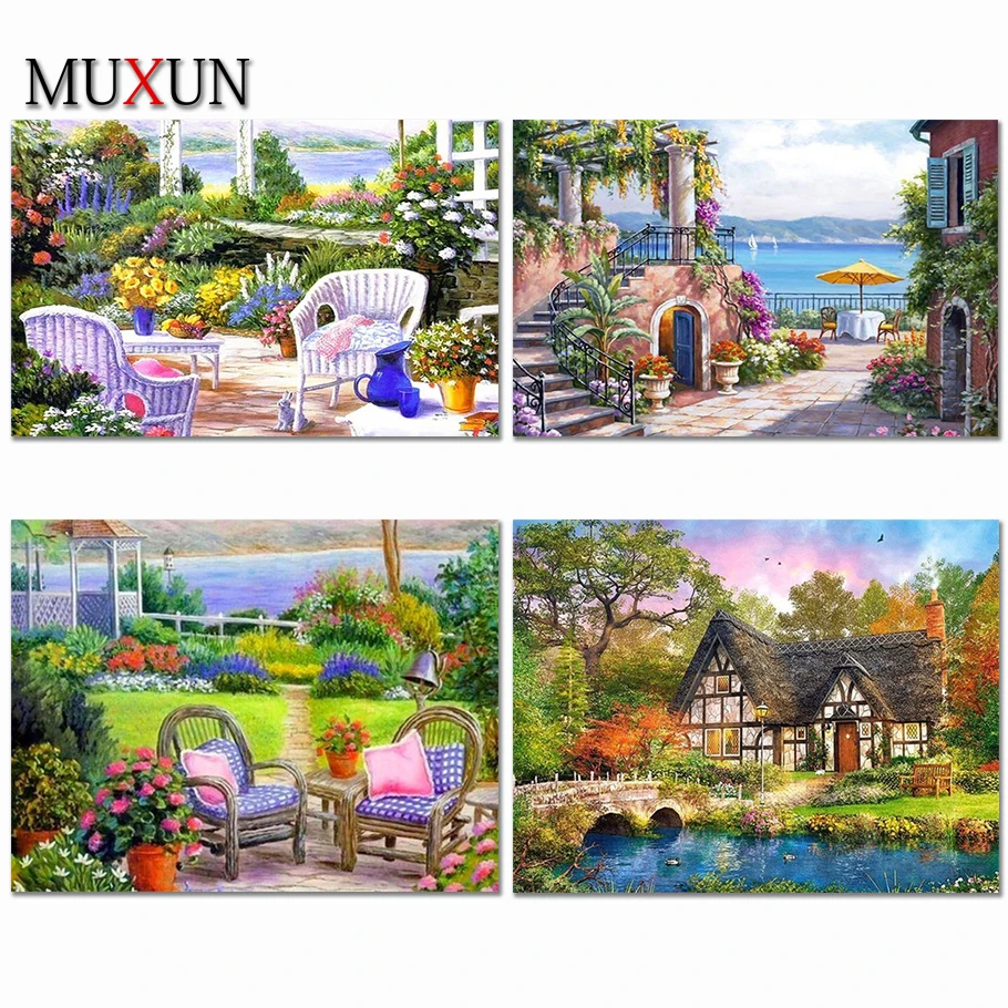 5D сделай сам вилла специальная форма картина из страз искусственная вышивка