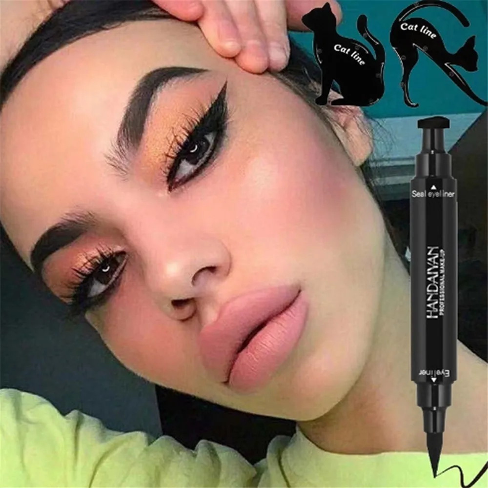 3 шт./компл. двухсторонняя подводка для глаз штамп жидкая карандаш супер яркость с