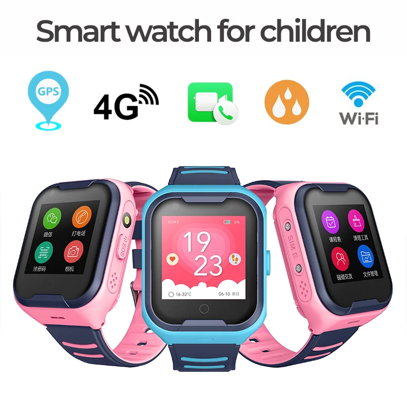 Детские Смарт часы 4G Wifi GPS отслеживание наручные водонепроницаемые трекер