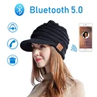 Шапка-бини женская вязаная с Bluetooth-совместимостью, наушники, Беспроводные стереонаушники для прослушивания музыки, зимняя шапка для бега на улице