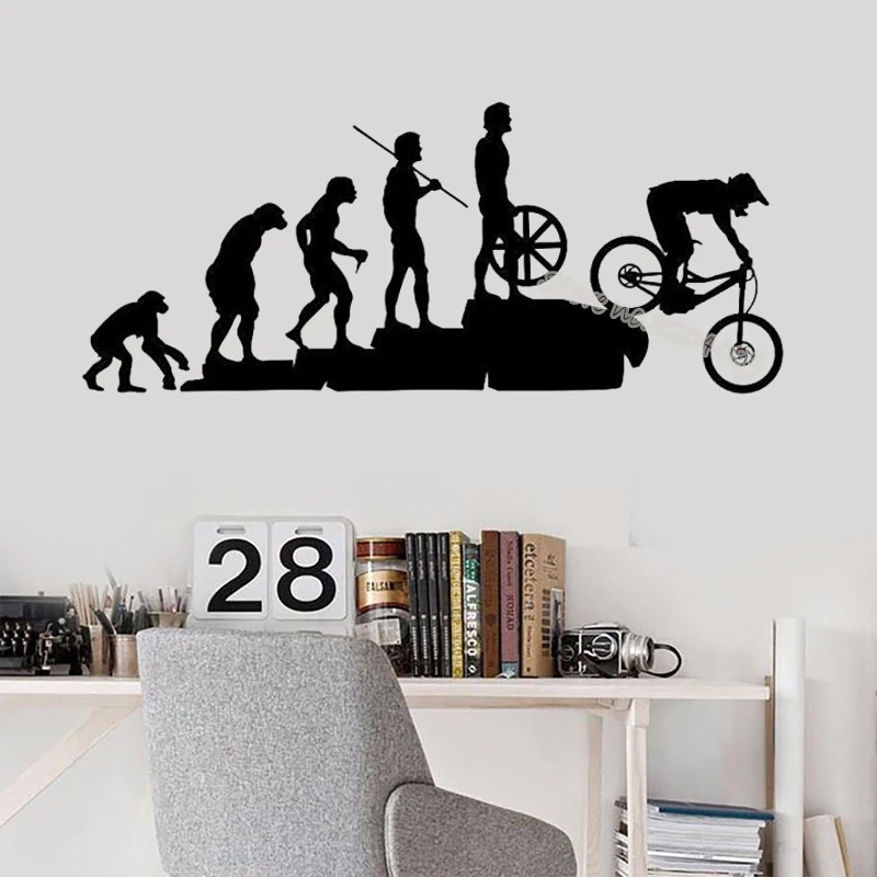 Наклейки на стену Эволюция человека съемные настенные наклейки в виде горного