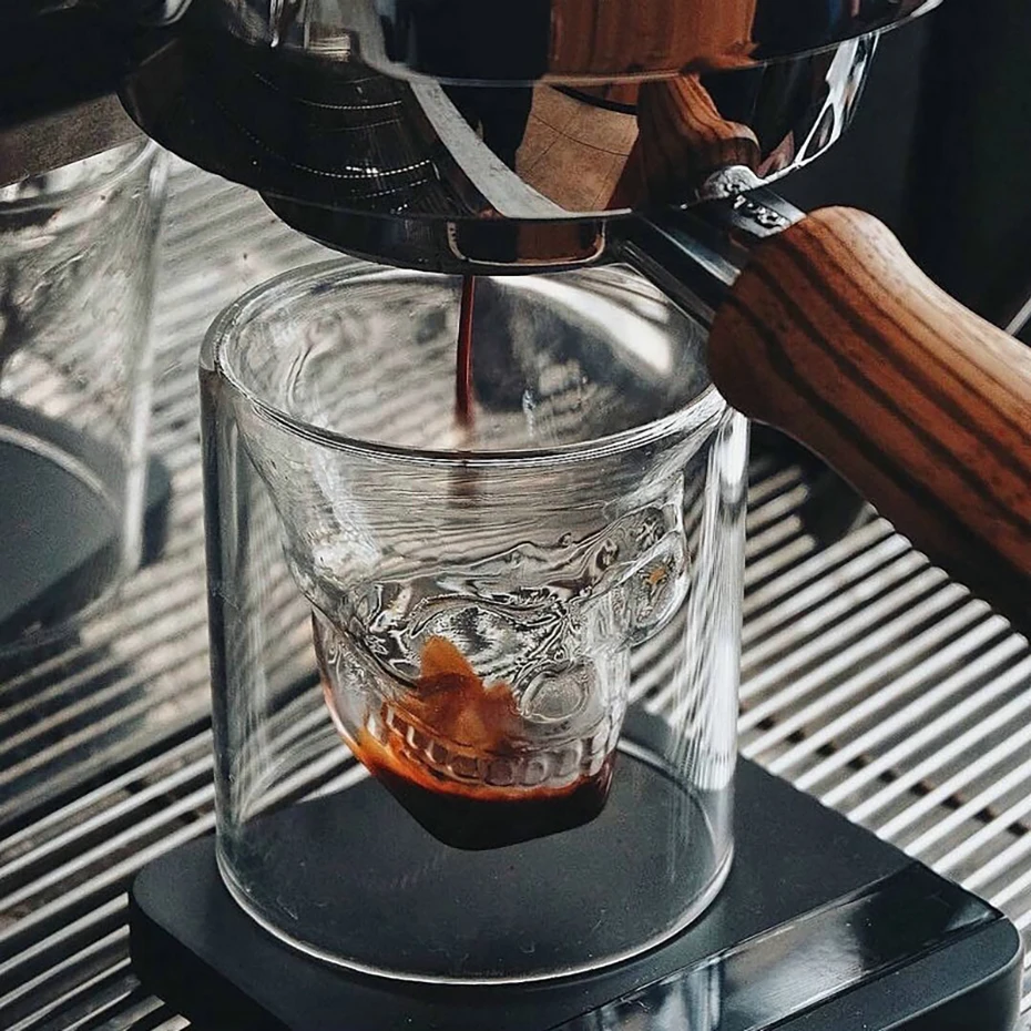 Череп винный бокал кружка латте Кофе виски прозрачная стеклянная чашка водка