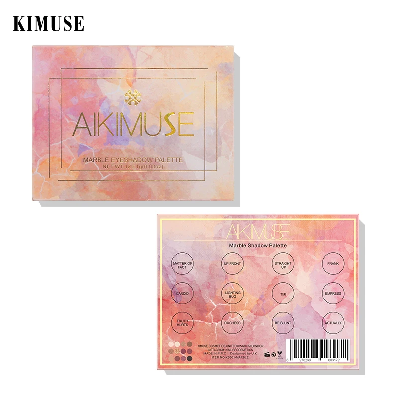KIMUSE палитра теней для век 12 цветов блестящая водостойкая Дымчатая Косметика