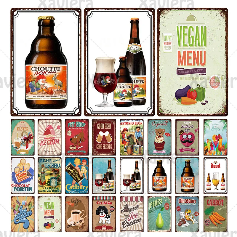 Жестяной металлический знак для пива овощей фруктов искусства стен железная