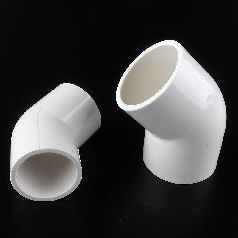 

5~50pcs Size 20~50mm PVC Water Supply Pipe 45° Equal Elbow Connector Fittings Irrigation System Watering White Parts