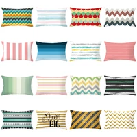 simple geometric wavy stripes printing pillow case rectangle waist cushion cover fashion sofa living room decorative 30cmx50cm
