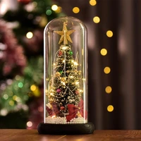 christmas tree glass dome display 3d lamp usb night light led craft glass sphere home office table decor lamp gift