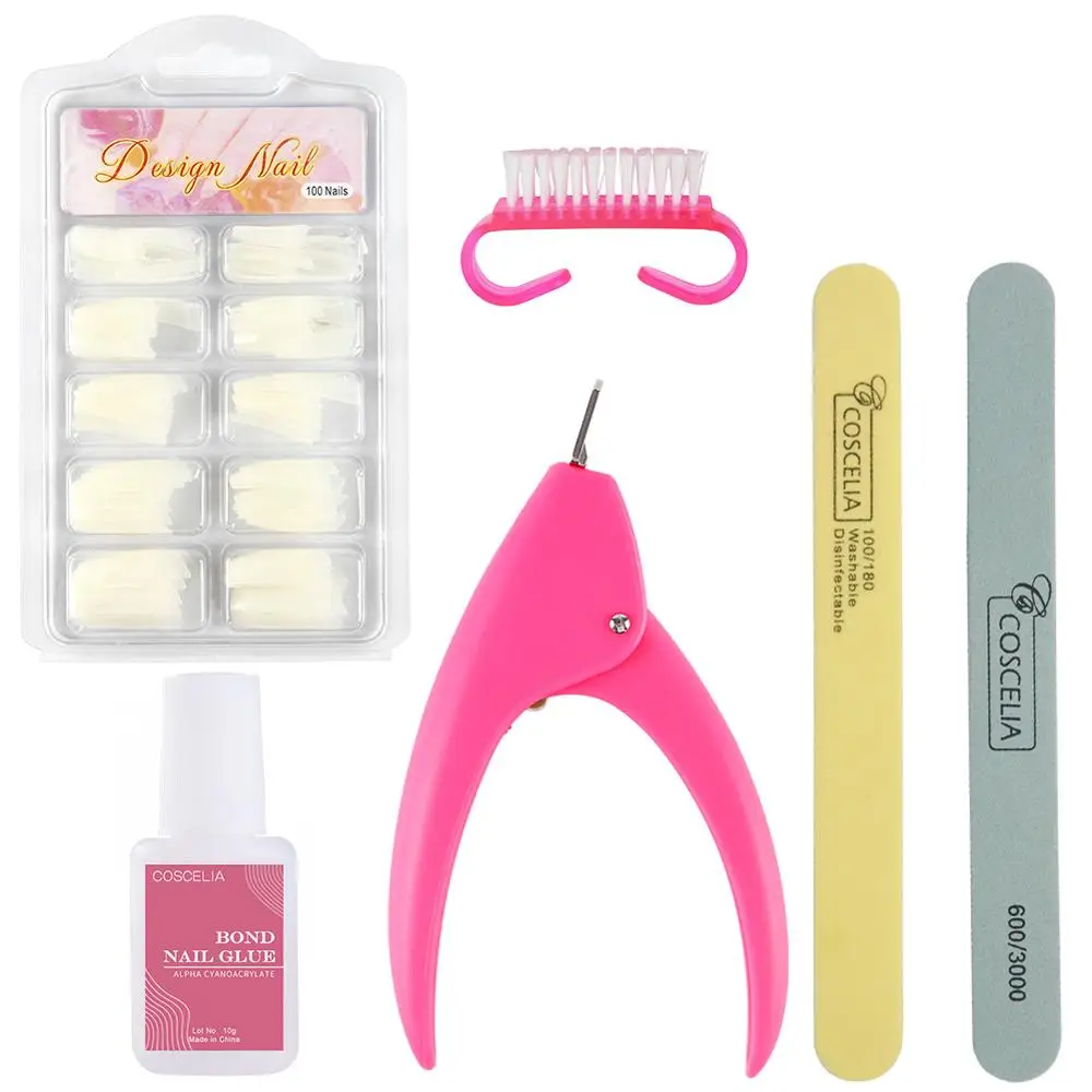 Набор инструментов для нейл арта с 100 шт. натуральными акриловыми французскими