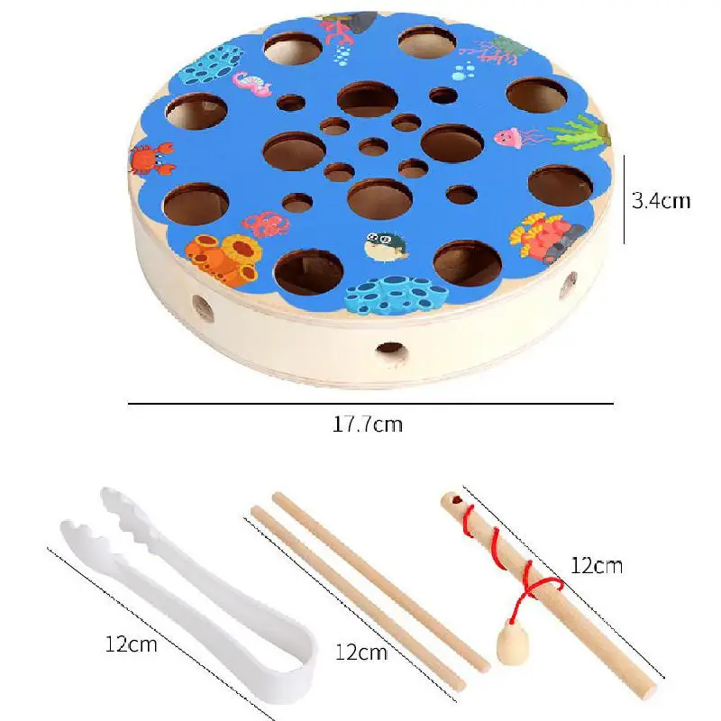 Деревянные игрушки для рыбалки Детские Учебные игры по методу Монтессори джунли