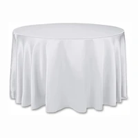 round satin tablecloth wedding party decoration for hotel banquet party events decoration white black table cover topper overlay