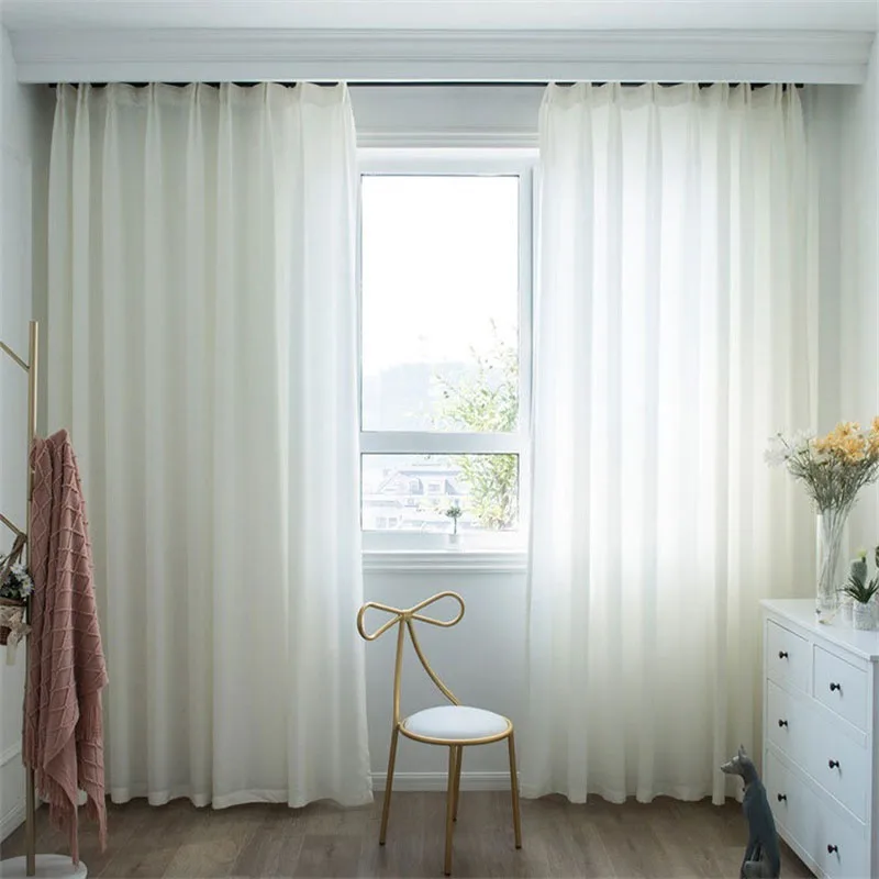 Современные Плотные шифоновые тканевые оконные шторы для гостиной спальни темно