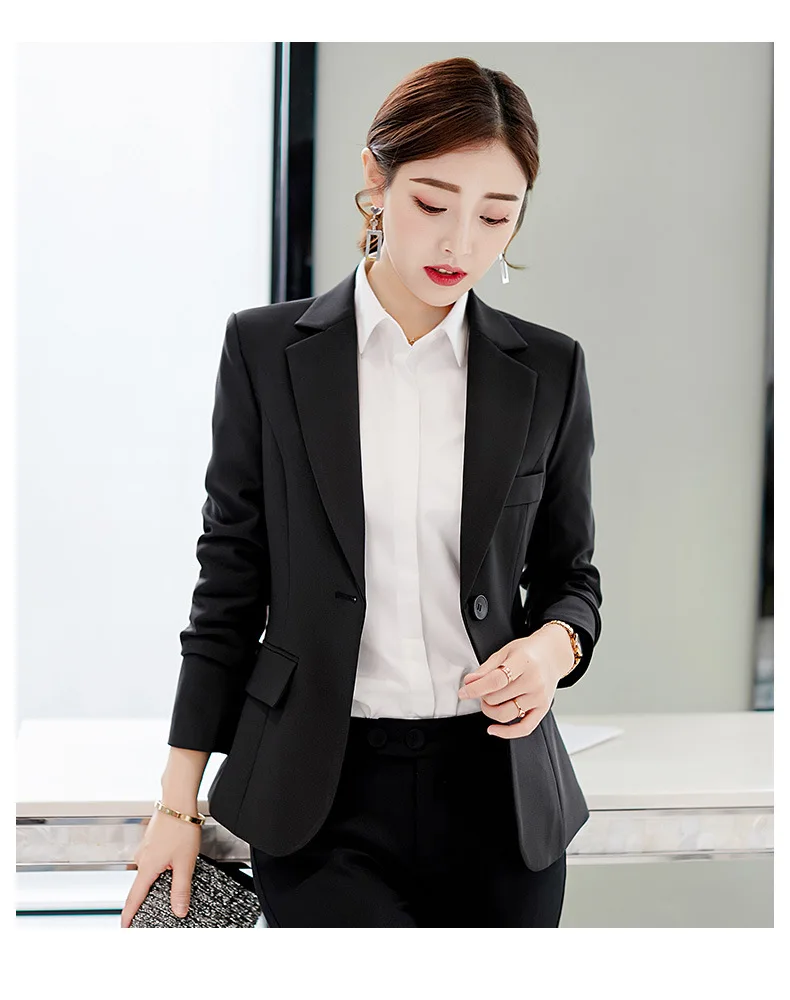 

Brand Autumn Suits New Women's Clothes Formal Office Work Blazer One Button Long Sleeve Top Slim Suit Casual Jacket Traje Terno
