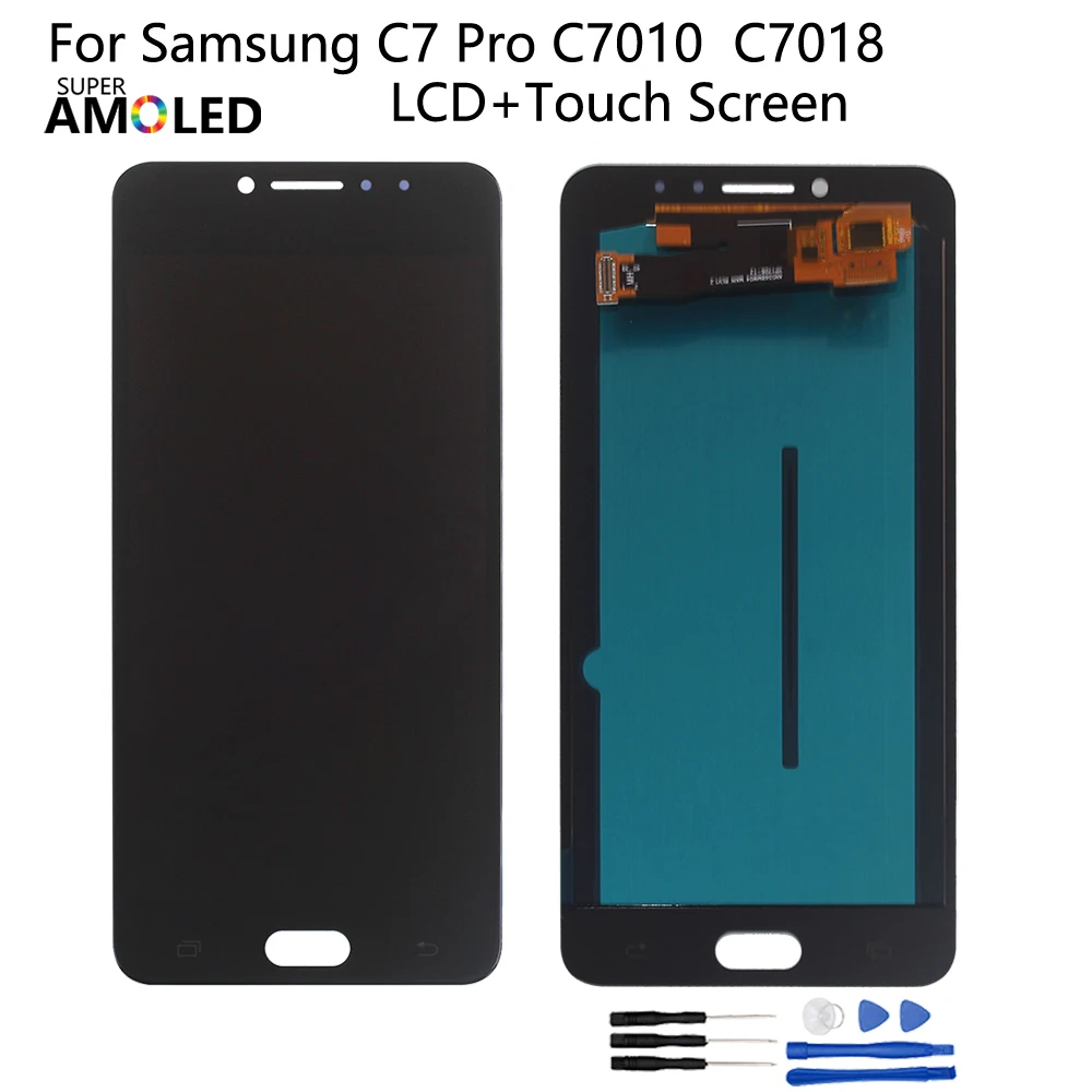 

Amoled For Samsung Galaxy C7 Pro LCD Display Touch Screen Digitizer Assembly For Samsung C7010 C7018 Screen LCD Repair Parts