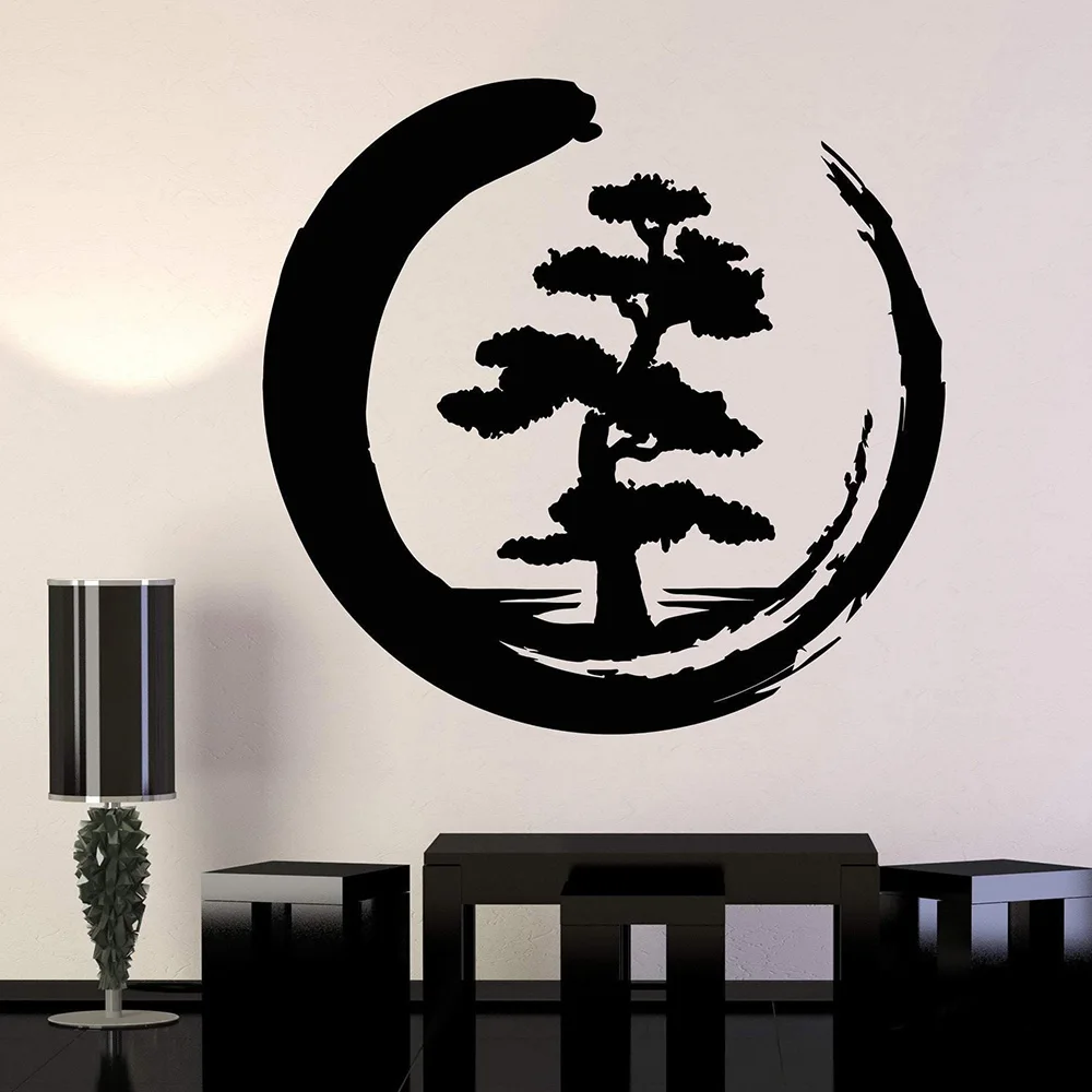 Enso Дерево жизни дзен круг буддизм Йога виниловые наклейки на стену домашний