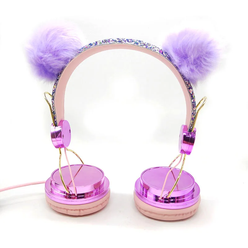 Funny Kids Headset Colorful Diamond Unicorn Headphones Music Stereo Wired Earphones With Gifts Box Christmas Brithday Gifts