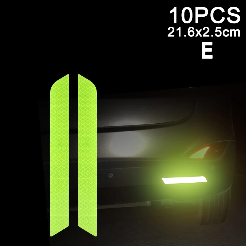 10 шт. автомобильные отражающие наклейки для автомобильных дверей колес бровей
