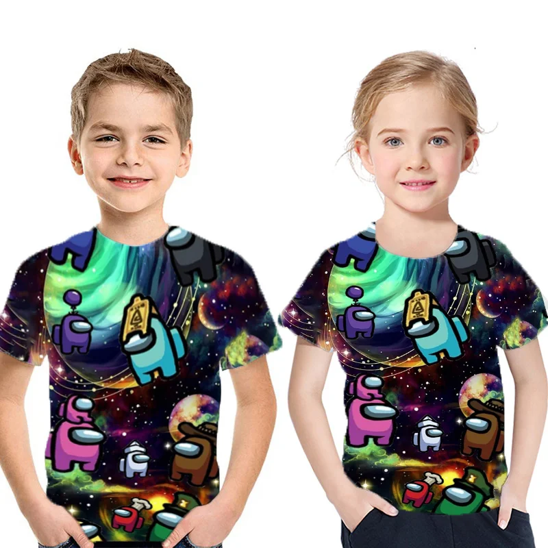 

Hot Us Game 3D Printing T-Shirt 4-12Y Boys Girls Tee Anime Dynamic Pattern Children's Baby Fancy Graphics O-Neck Top New Summer