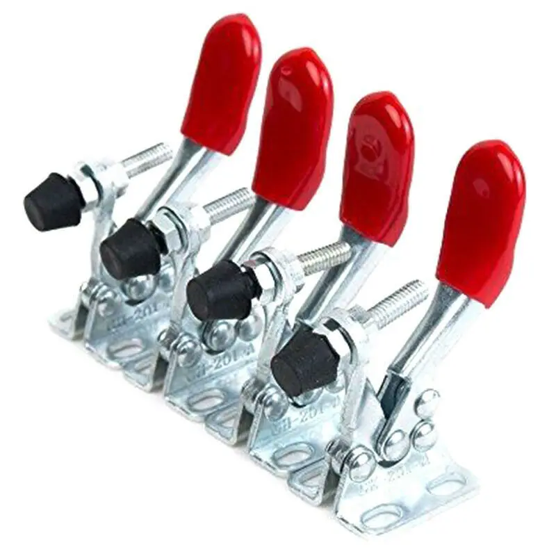 

4pcs GH-201A Horizontal Toggle Clamp Quick-Release Toggle Clamps Set Vertical/Horizontal Toggle Clamp Hand Clip Tool
