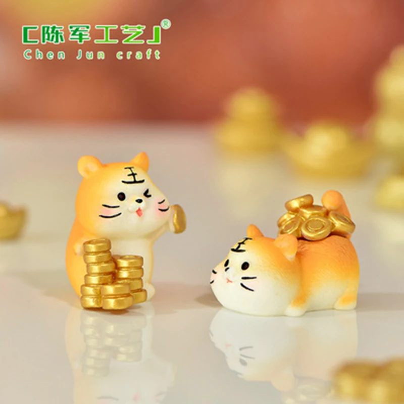 

Новогодняя Милая модель тигра ZOCDOU, 1 шт., маленькая статуэтка, фигурка, Ремесленная фигурка, украшение, миниатюры, украшение для дома