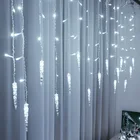 Гирлянда-занавеска на окно, светодиодная сказочная Гирлянда-сосулька, светодиодсветильник Гирлянда-гирлянда на Новый год 2022, светильник гирлянда, Рождественское украшение