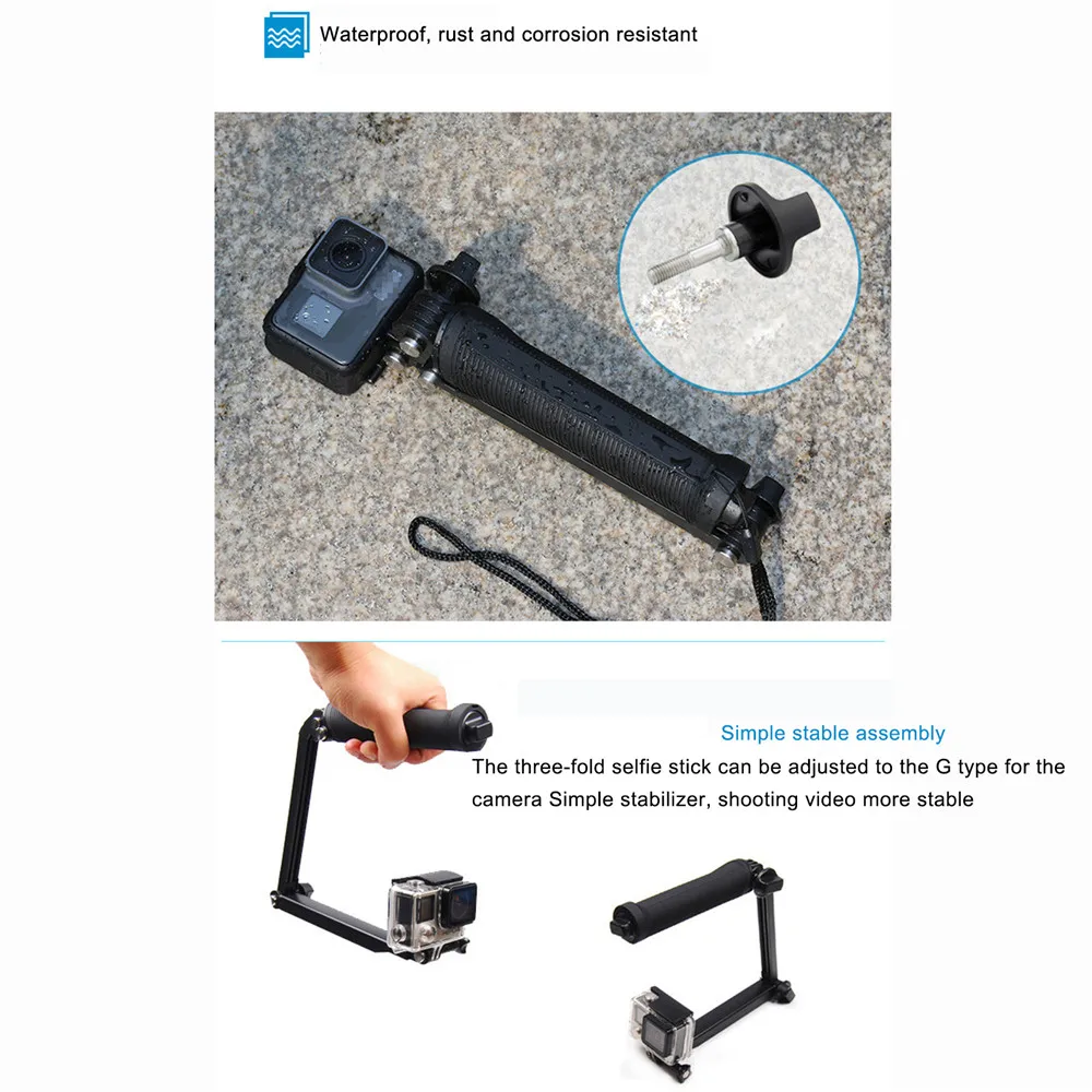 Регулируемый Водонепроницаемый 3 Way Штатив-Трипод с ручкой Скрытая для DJI Osmo экшн нескользящий складывающийся втрое селфи палка экшн Камера аксессуары