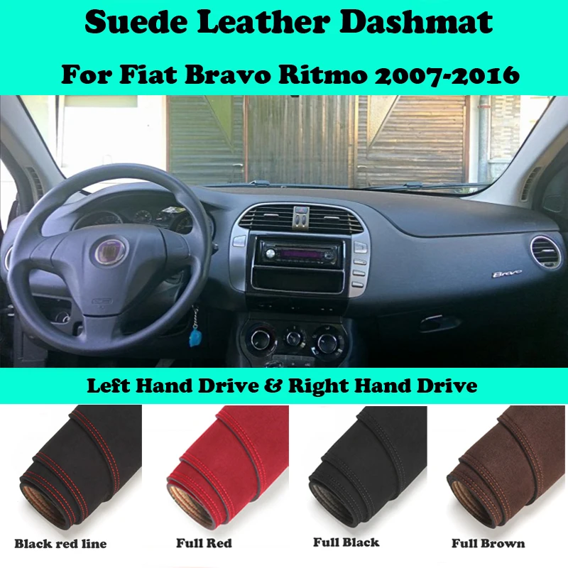 

For Fiat Bravo Ritmo 2007 2008 2009 2010-2016 Suede Leather Dashmat Dashboard Cover Pad Dash Mat Car-Styling Carpet Accessories